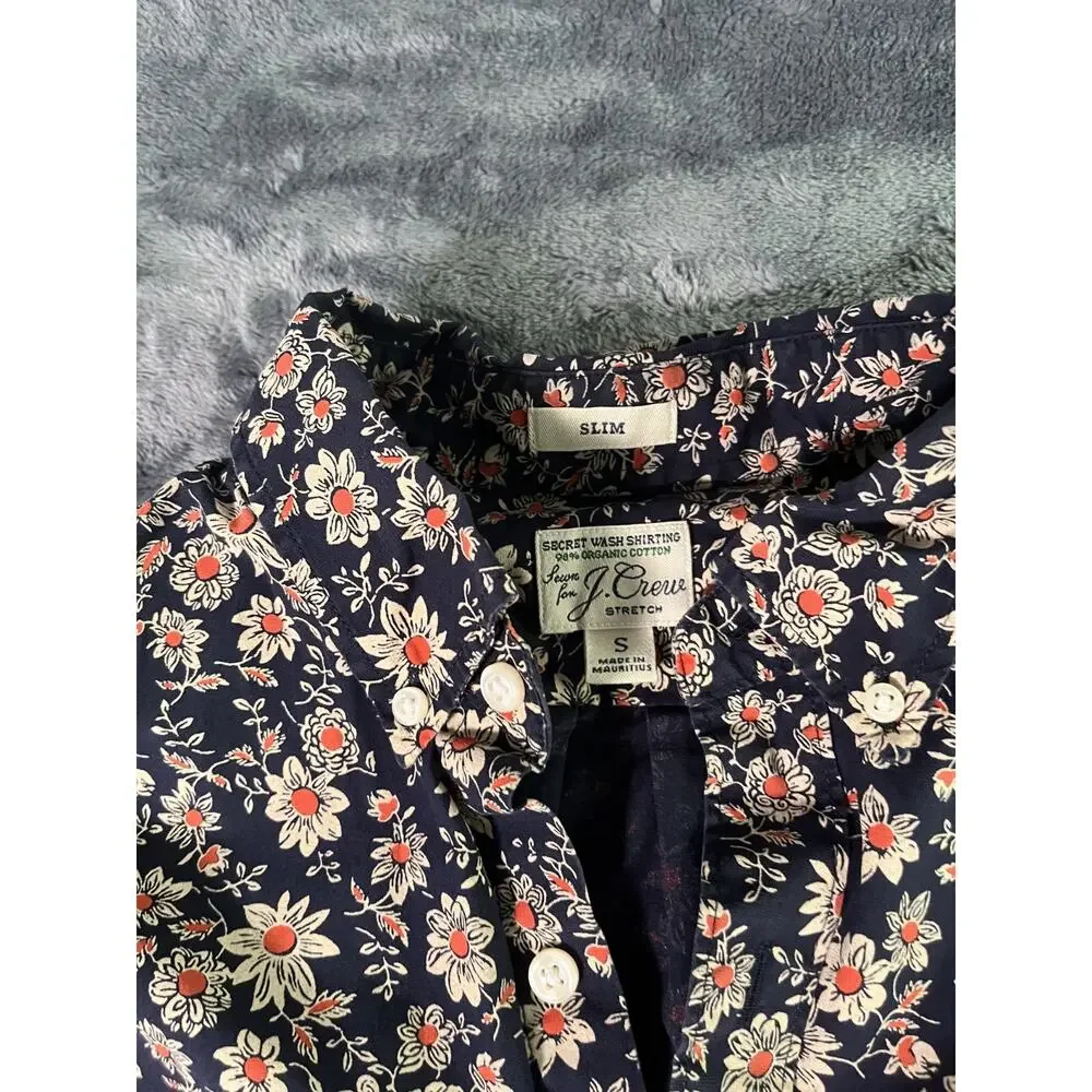 J Crew Men’s Small Button Down Shirt Organic Cotton Slim Organic Secret Wash